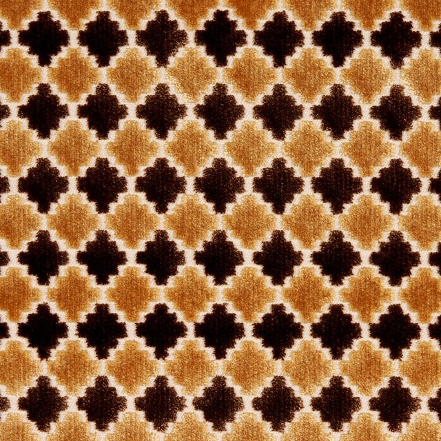Mediterranean SAMPLE - Schumacher Marrakesh Velvet Fabric In Chocolate Brown For Sale - Image 3 of 3