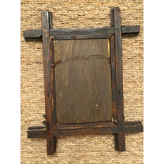 Wood Seahorse Painting in Antique Frame For Sale - Image 7 of 7