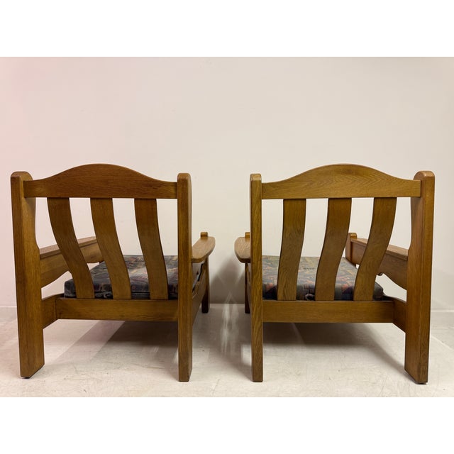 Vintage Brutalist Oak Armchairs, 1960s, Set of 2 For Sale - Image 9 of 12