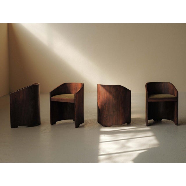 Art Deco Armchairs in Veneer, 1930, Set of 4 For Sale - Image 10 of 18