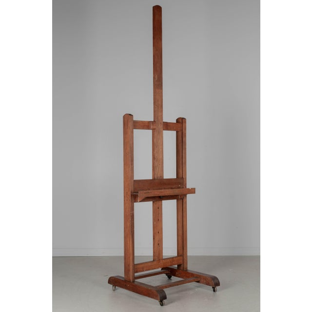 Wood Adjustable French Oak Painter's Easel, Circa 1900s For Sale - Image 7 of 11