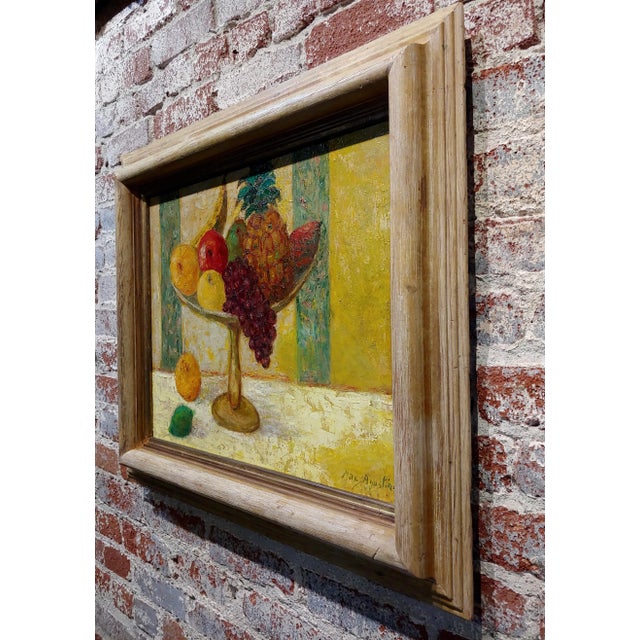 Brown Max Michel Agostini - Still Life Centerpiece of Fruits -Oil Painting For Sale - Image 8 of 10