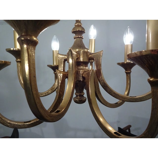 Italian Brutalist Bronze Chandelier, 1960s For Sale - Image 15 of 18