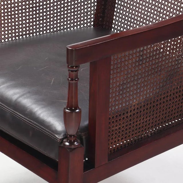 Brown Pair of Regency Style Cane Chairs. For Sale - Image 8 of 9