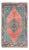 Tribal Design Vintage Turkish Rug in Teal, Blue, Green, Charcoal & Coral 5'2 X 8'7 For Sale