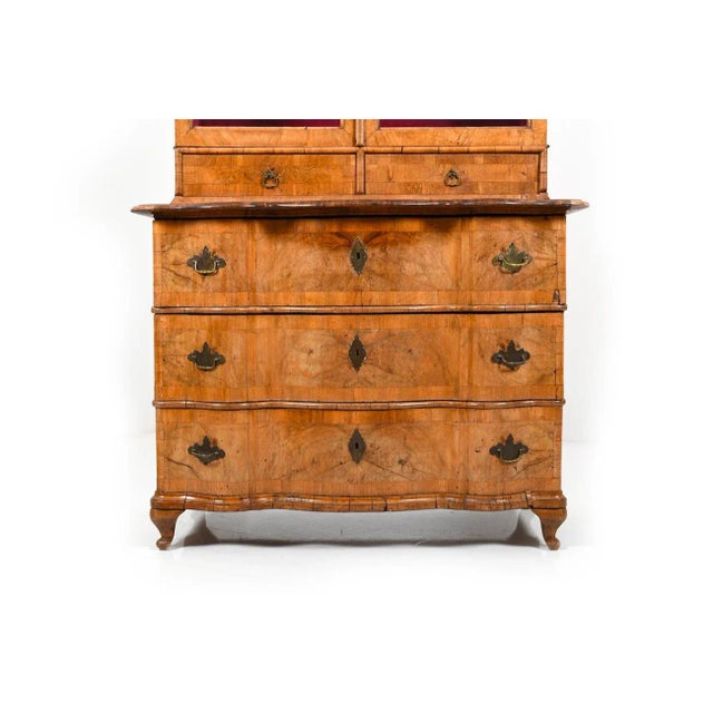 Antique Walnut Vitrine Cabinet For Sale - Image 3 of 13