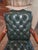 Animal Skin Vintage Fully Tufted Green Leather Gooseneck Chair For Sale - Image 7 of 9