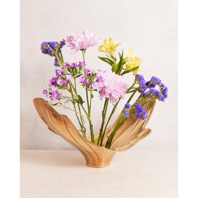 1970s Large Brass Low Bowl or Vase For Sale - Image 17 of 18