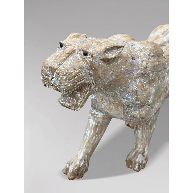 Large Hand Carved Carousel Panther, 1960s, Wood For Sale - Image 10 of 11