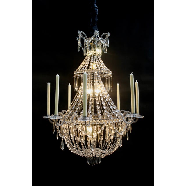 Antique French Chandelier in Crystal, 1800s For Sale - Image 5 of 16