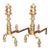 Pair of Antique English Turned Brass Andirons With “Beehive” Feet For Sale