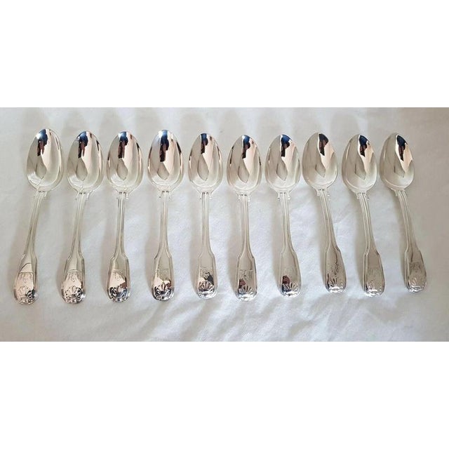 A fine and substantial set of ten George IV Scottish sterling silver dessert spoons, hallmarked **Glasgow 1825** and made...