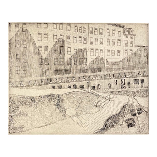 1932 Hyman Katz New York City Etching For Sale