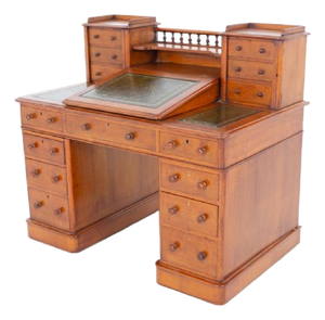 Antique Victorian Dicken's Desk in Oak, 1860
