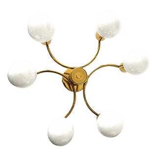 Mid-Century Modern Brass Ceiling Light, Germany, 1970s For Sale