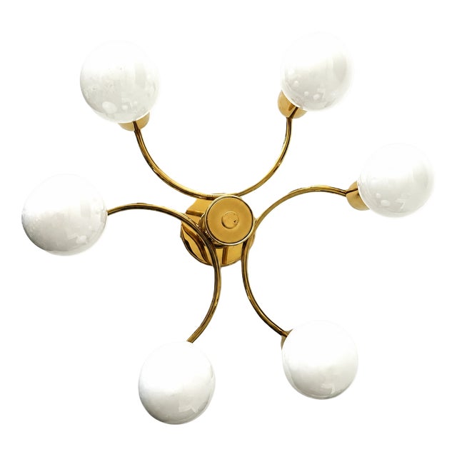 Mid-Century Modern Brass Ceiling Light, Germany, 1970s For Sale