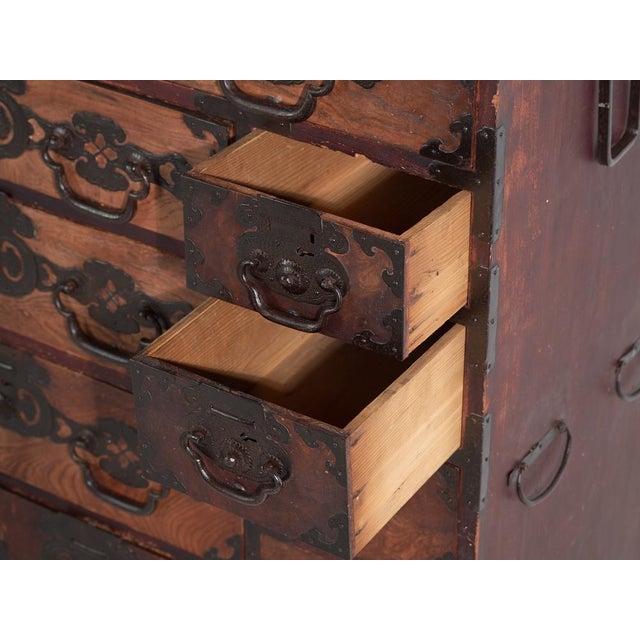 Japanese Choba-Tansu Merchant Chest For Sale - Image 10 of 14