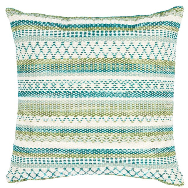 Contemporary Schumacher Fremont Indoor/Outdoor 18" Pillow in Green For Sale - Image 3 of 3