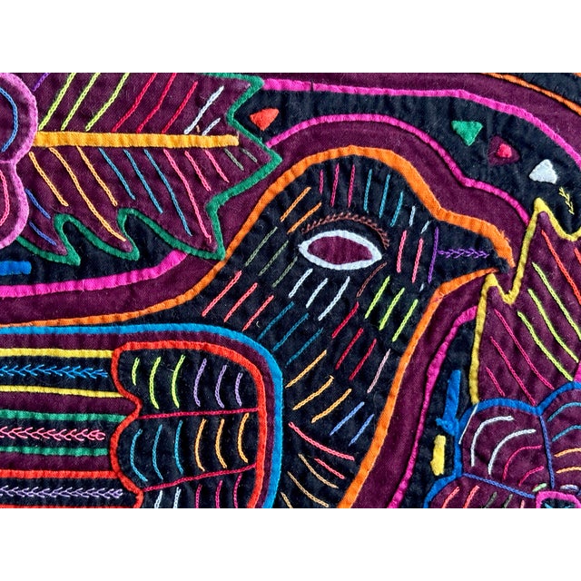 Panamanian Mola Bird Embroidery, Unframed For Sale - Image 4 of 7