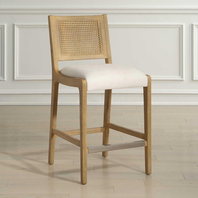 Not Yet Made - Made To Order Interweave Coastal Rattan Counter Stool For Sale - Image 5 of 11