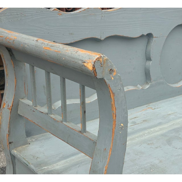 Pine Painted Bench or Settle For Sale - Image 4 of 18