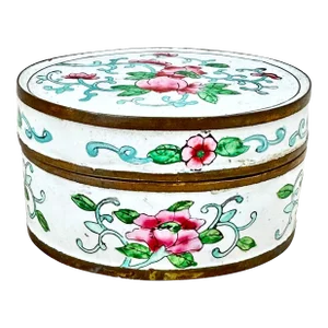 Vintage Floral Cloisonné Box