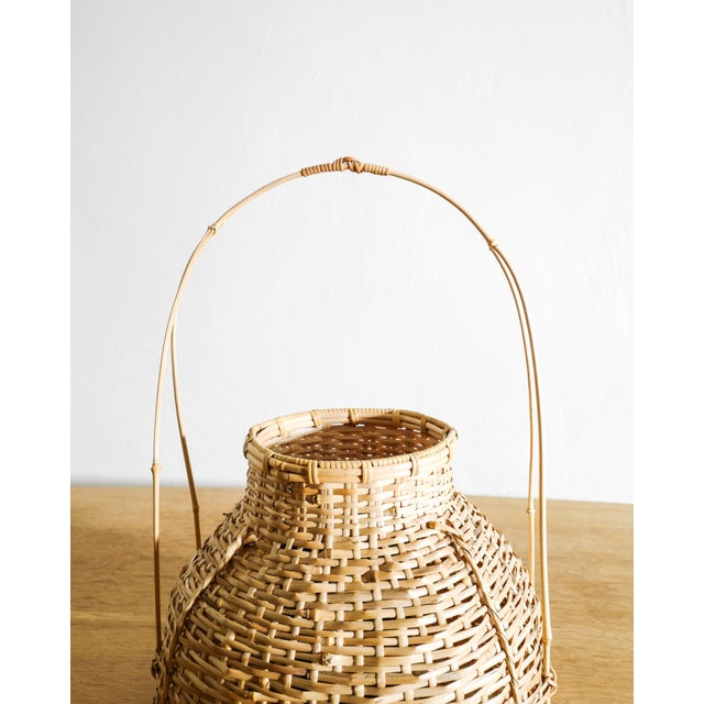 Decorative Ikebana Bamboo Flower Basket, Japan, 1960s For Sale - Image 4 of 7