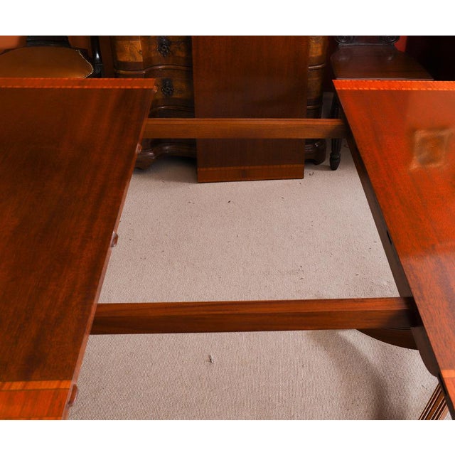 Vintage 20th Century Twin Pillar Flame Mahogany Dining Table from William Tillman For Sale - Image 14 of 16