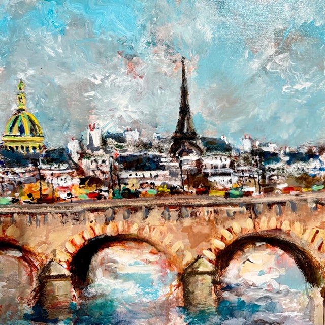 Urbain Huchet, Post Impressionist Fauvist Art French Oil Painting Paris Bridge Urbain Huchet, c.1998 For Sale - Image 14 of 14