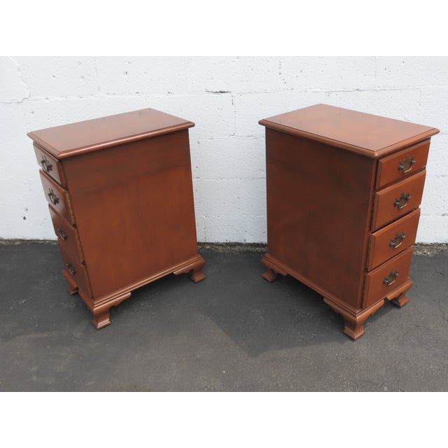 J B Van Sciver Tall and Narrow Maple Nightstands End Bedside Tables a Pair 6436 For Sale - Image 11 of 17