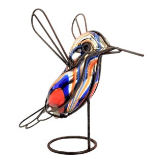 Vintage Sculpture Mercury Glass Hummingbird Bird For Sale