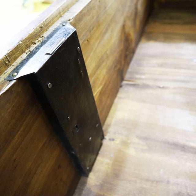 Wooden Chest of Drawers with Three Drawers and Burl Finish For Sale - Image 12 of 14