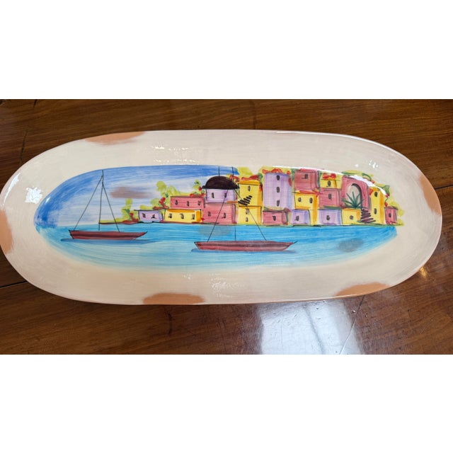 White Vietri Hand Painted Serving Dishware, Set of Three For Sale - Image 8 of 12