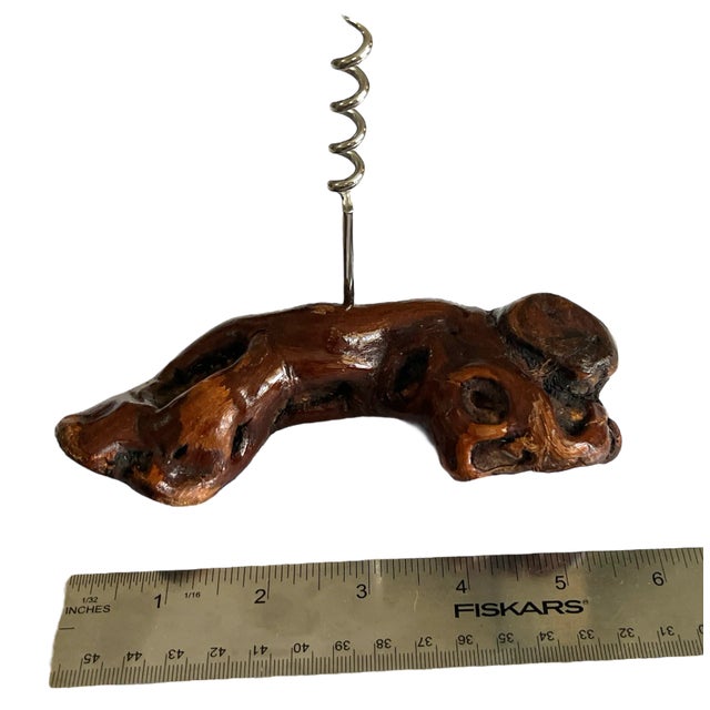 Vintage French Burled Grapevine Corkscrew Bottle Opener For Sale - Image 10 of 10