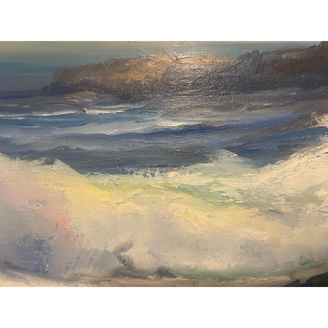 Roger Curtis (1910-2000), Vintage Abstract Coastal Oceanscape, Amazing Blue Hues, Signed For Sale - Image 4 of 7