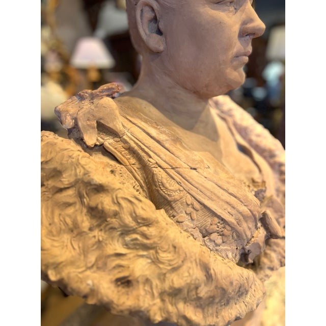 French 19th Century French Terracotta Bust of a Lady. For Sale - Image 3 of 10