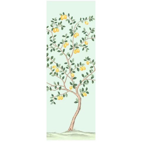 36" * H100"/Panel * 5ps, Baby Blue Lemon Tree Wallpaepr, Lemon Tree Wallpaper Muural, 5 Panels For Sale - Image 6 of 10