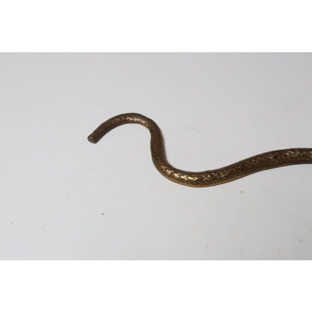 Art Deco Hammered Cast Brass Snake Form Serpentine Sculpture For Sale - Image 13 of 14