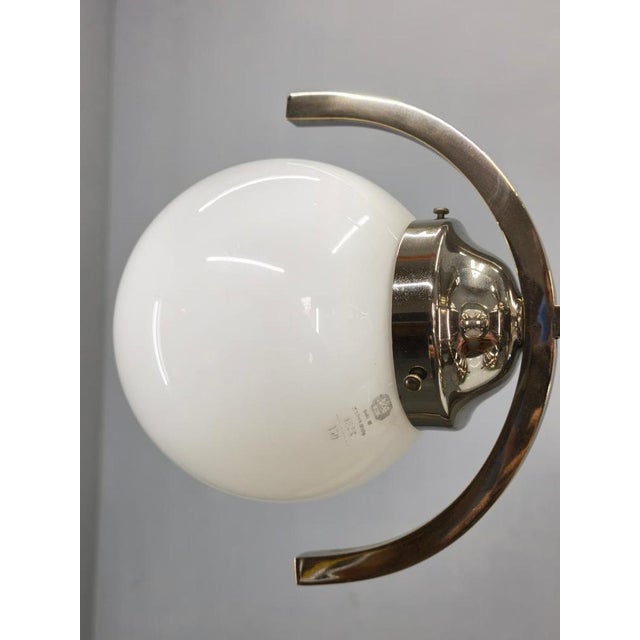 Metal Art Deco Nickel and Glass Pendant Light, 1930s For Sale - Image 7 of 15