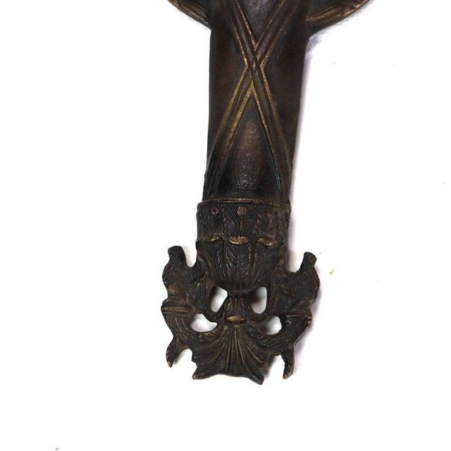 Bronze Antique Bronze Classical Torch Form Two-Light Wall Sconce, Circa 1920 For Sale - Image 8 of 9