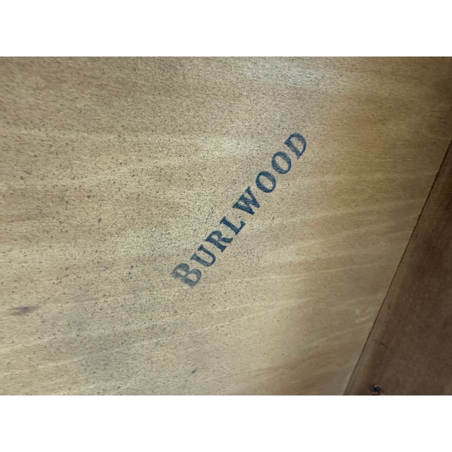 1960s Mid-Century Modern Burlwood Coffee Table With Inlay Design For Sale - Image 12 of 12