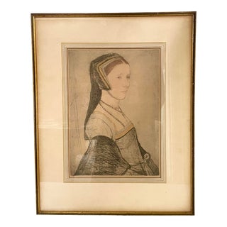 Antique Anne Cresacre by Holbein Lithograph For Sale
