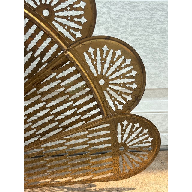Brass Vintage Brass Fireplace Peacock Folding Fan Screen For Sale - Image 8 of 12
