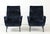1960's Gigi Radice Italian Lounge Chairs in Blue Velvet Upholstery For Sale In New York - Image 6 of 11