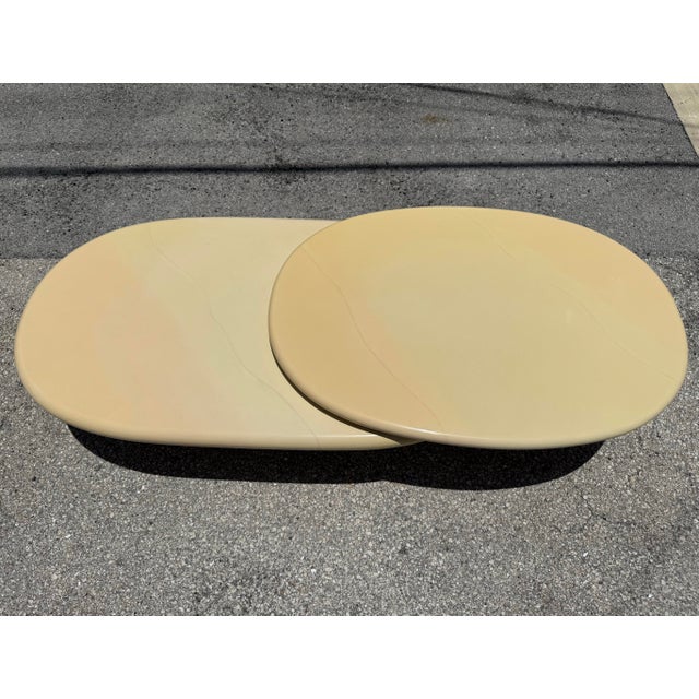 1980s Postmodern Lacquer Goatskin Extendable Swivel Top Coffee Table For Sale - Image 11 of 11