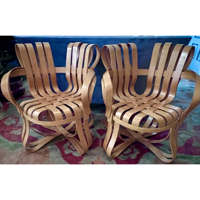 Pair Frank Gehry Cross Check Bent Maple Chairs For Knoll For Sale - Image 12 of 12