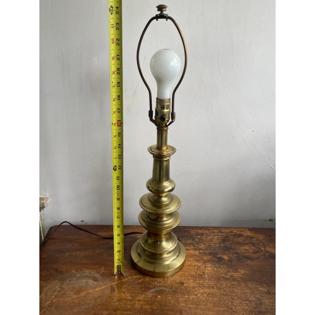 Vintage Stiffel Solid Brass Table Lamp — Heavy Cast Traditional Regency Base For Sale In Philadelphia - Image 6 of 7