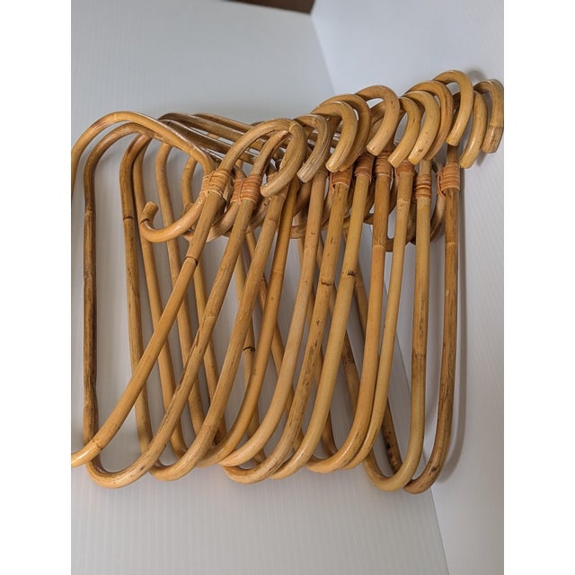 Wood 1970s Vintage Mid-Century Bamboo Rattan Clothing Hangers Set of 11 For Sale - Image 7 of 7