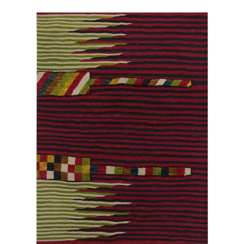 Handwoven Scandinavian Style Persian Kilim Area Rug 4′2″ × 5′7″ | Chairish