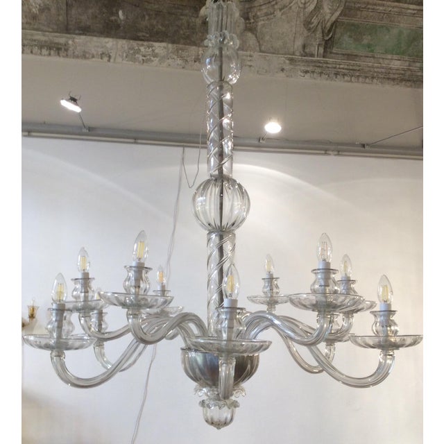 Murano Glass 12-Light Chandelier, 1930s For Sale - Image 12 of 13
